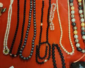 Assorted Gold and Pearl necklaces and bracelets