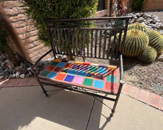 Wrought iron bench