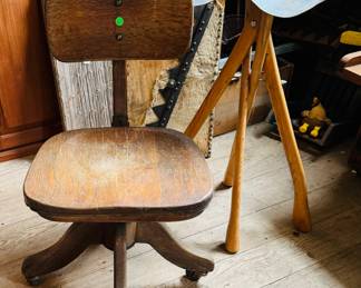 Wooden office chair 
Tractor seat stool
