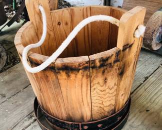 Handmade wooden bucket