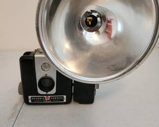Brownie Hawkeye Camera Flash Model, Kodak, Camera W/Kodalite Flasholder, 1950s