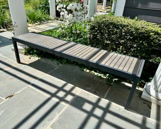 Crate & Barrel Outdoor Bench. Approx 17.5” H x 73” W x 16.5” D