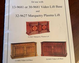 #32	Ethan Allen 2 piece cabinet w/book shelves and hidden plasma tv lift 65x24x89 	 SOLD