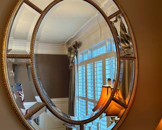 	#36	Beautiful, heavy oval beveled mirror 39x50	 				SOLD