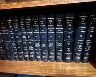 Excellent selection of law books black with gold trim. Beautiful law book background. 