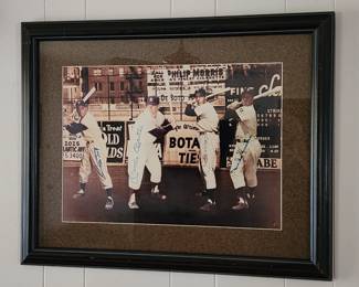Mantle DiMaggio Mays Snider Autographed Framed 16 x 20 Photo