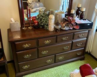 Guest bedroom set full/queen headboard only chest on chest,dresser and mirror full size mattress and box spring 