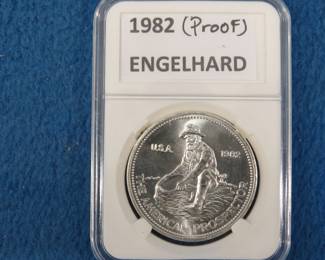 Lot 365. 1982 Engelhard American Prospector proof.  One troy ounce of .999 silver.