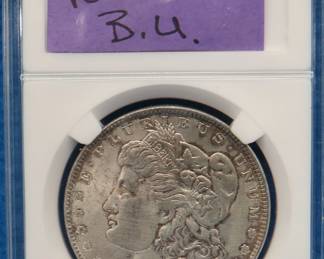 Lot 221. 1889 P Morgan silver dollar B.U.
