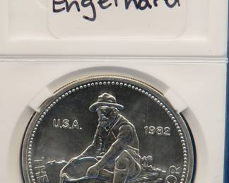 Lot 297. 1982 Engelhard American Prospector proof.  One troy ounce of .999 silver.