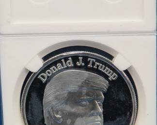 Lot 50. One troy ounce Donald Trump round .999 silver