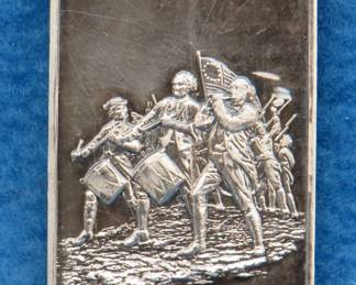 Lot 226. 1973 Yankee Doodle silver bar.  One ounce of .999 fine silver