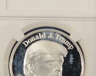 Lot 30. 1 Troy ounce Silver Donald Trump round
