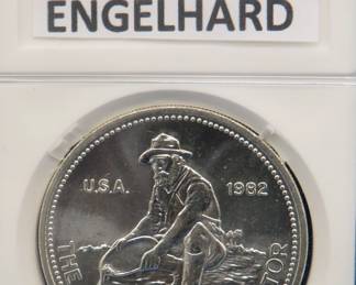 Lot 338. 1982 Engelhard American Prospector proof.  One troy ounce of .999 silver.
