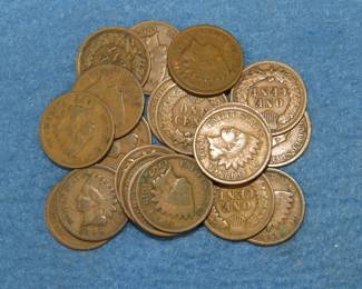 Lot 358. Twenty Indian Head pennies
