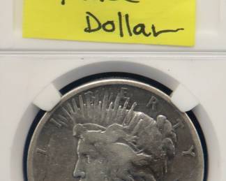 Lot 336. 1921 P Peace silver dollar.  VF