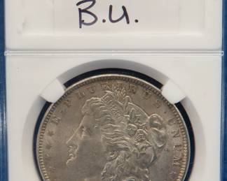 Lot 222. 1889 P Morgan silver dollar B.U.