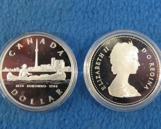Lot 29. Two 1984 Canadian Toronto 50% Silver dollars