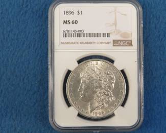 Lot 309. 1896 P Morgan Silver Dollar MS-60