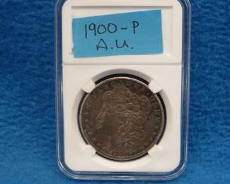 Lot 263. 1900 P Morgan silver dollar  A.U.