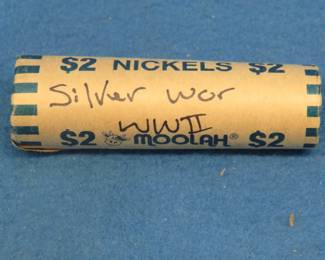 Lot 121. 40 machine rolled silver war nickels
