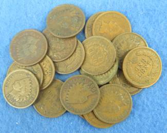 Lot 245. Twenty Indian head pennies