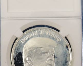 Lot 80. One Troy ounce Silver Donald Trump round