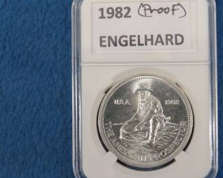 Lot 344. 1982 Engelhard American Prospector proof.  One troy ounce of .999 silver.