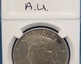 Lot 203. 1922 P Peace silver dollar  AU