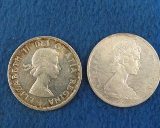 Lot 66. Two 80% Silver Canadian dollars