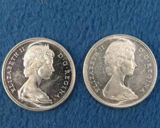 Lot 349. Two 1967 Canadian 80% silver goose coins