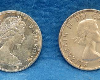 Lot 15. Two Canadian silver dollars.  80% silver.