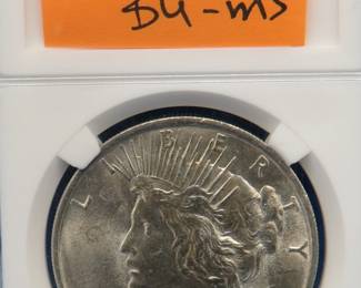 Lot 172. 1923 P Peace silver dollar.  BU-MS