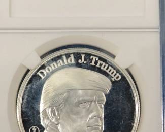 Lot 40. 1 Troy ounce Silver Donald Trump round