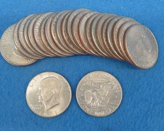 Lot 167. Twenty-five  $1.00 Eisenhower coins