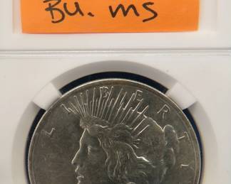 Lot 183. 1923 P Peace silver dollar. BS MS