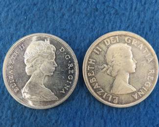 Lot 46. Two Canadian 80% Silver Dollars