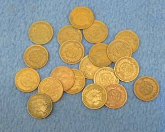 Lot 340. Twenty Indian Head pennies
