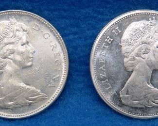 Lot 56. Two Canadian silver dollars.  80% silver.