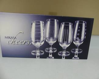 Mikasa "Cheers" Discontinued Set of 4 20-Oune Ice Tea Glasses - New in Box