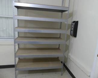 Metal Shelving Unit with 6 Particle Board Shelves - 48" x 84" x 18"