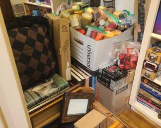 Tons more candles, votives, pillars, picture frames, MSU vintage year books, text books, large wall mirror