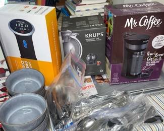 Mr Coffee New, Krups Coffee New, Nova Precision Cooker, Flatware