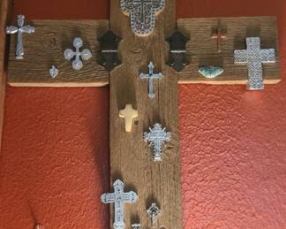 Unique wood Cross with Little Crosses 