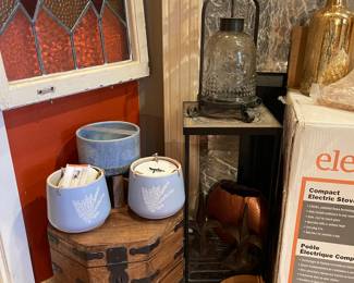 Wood Trunk Stool, Pottery  Planters, Hanging Planters, Plant Stand