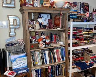 Wooden Book Shelf, Printer paper, Books, Masks and Gadors, 