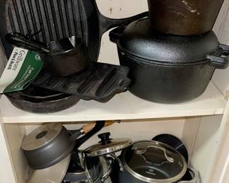 Calphalon Pans, All Clad Pots, Cast Iron Pots  and Pans USA, Lodge, Grill Ware and Others, Berndez Stainless Steel Frying Pan