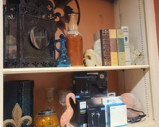 Marble Bookends,  Large Candle Lantern, Art Glass, Himalayan salt glaze lamp