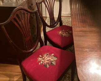 6 needle point  chairs 