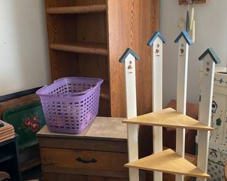 Bookshelves and side tables 